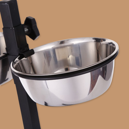 Stainless steel liftable dog bowl