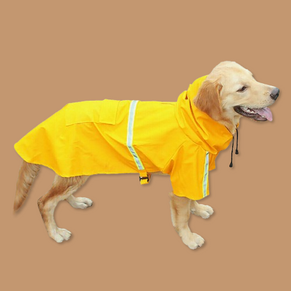 Impermeabile per cani, giacca antipioggia impermeabile per cani con striscia riflettente di sicurezza, poncho con cappuccio per cani bassotti e guinzaglio per cani e cuccioli