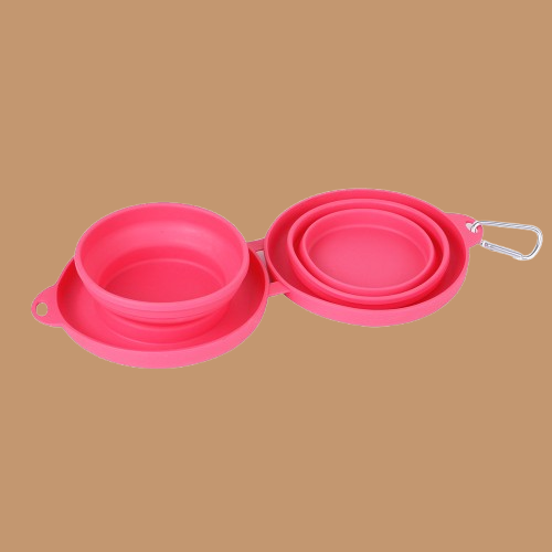 Rubber Foldable Double Feeding Pet Bowl !